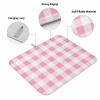 Huotupsine Pink Checkered Dish Drying Mat for Kitchen Counter, Pink White Buffalo Plaid Microfiber Baby Bottle Drying Pad, Absorbent Coffee Cup Dishes Drainer Mats 18"x24", 1 Pcs view 2