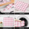 Huotupsine Pink Checkered Dish Drying Mat for Kitchen Counter, Pink White Buffalo Plaid Microfiber Baby Bottle Drying Pad, Absorbent Coffee Cup Dishes Drainer Mats 18"x24", 1 Pcs view 4