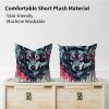 JANENFNA Pack of 2 Throw Pillow Covers 18x18 Inch, Wolf with Headphones Pillow Cushion Cases, Modern Decorative Soft Plush Square Pillowcases for Sofa Bedroom Living Room Car view 2