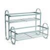 Dxcaicc 2Tier Seasoning Organizer,Kitchen Storage Holder with Handle,Metal Seasoning Storage Organizer Shelf for Countertop,Green view 1