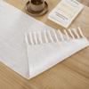 Aoztio Linen Style Rustic Table Runner, Farmhouse Cotton Linen Table Runner, Boho Table Runners 48 Inches Long with Hand Tassels for Home Tabletop Decor and Everyday Use - Off White, 48 Inch view 4