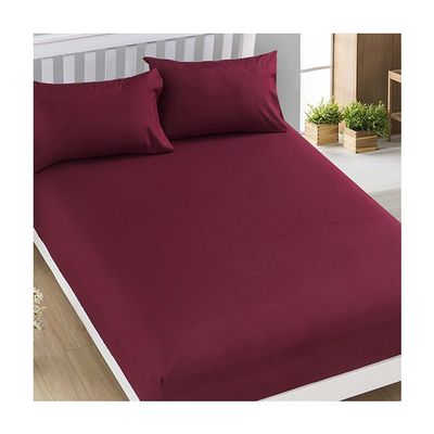 OBONG Full Size Solid Color Polyester Cotton Fitted Bed Sheet Queen Bottom Sheets Only Fits Mattress Up to 27cm Extra Soft Breathable Wrinkle Free Mattress Pad (Color : #06, Size : Full-120 * 200cm)
