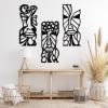 African Masks Wall Decor, African Mask Metal Wall Art, Abstract Metal Wall Art, Surrealism Wall Art, Metal Wall Art, African Wall Art, Metal Wall Decor for Living Room (41"x18" | 105x45.5 cm x3pcs, Black) view 1