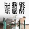 African Masks Wall Decor, African Mask Metal Wall Art, Abstract Metal Wall Art, Surrealism Wall Art, Metal Wall Art, African Wall Art, Metal Wall Decor for Living Room (41"x18" | 105x45.5 cm x3pcs, Black) view 2