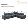 A Ainehome Living Room Furniture, Modular Sectional Sofa Set Oversized Dark Grey L-Shaped Sofa Set 6-Seat Modular Large Sectional Couch for Living Room(A-Dark Grey Corduroy) view 2
