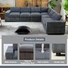 A Ainehome Living Room Furniture, Modular Sectional Sofa Set Oversized Dark Grey L-Shaped Sofa Set 6-Seat Modular Large Sectional Couch for Living Room(A-Dark Grey Corduroy) view 3