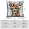 JANENFNA Pack of 2 Throw Pillow Covers 16x16 Inch, Baby Deer Pillow Cushion Cases, Modern Decorative Soft Plush Square Pillowcases for Sofa Bedroom Living Room Car view 3