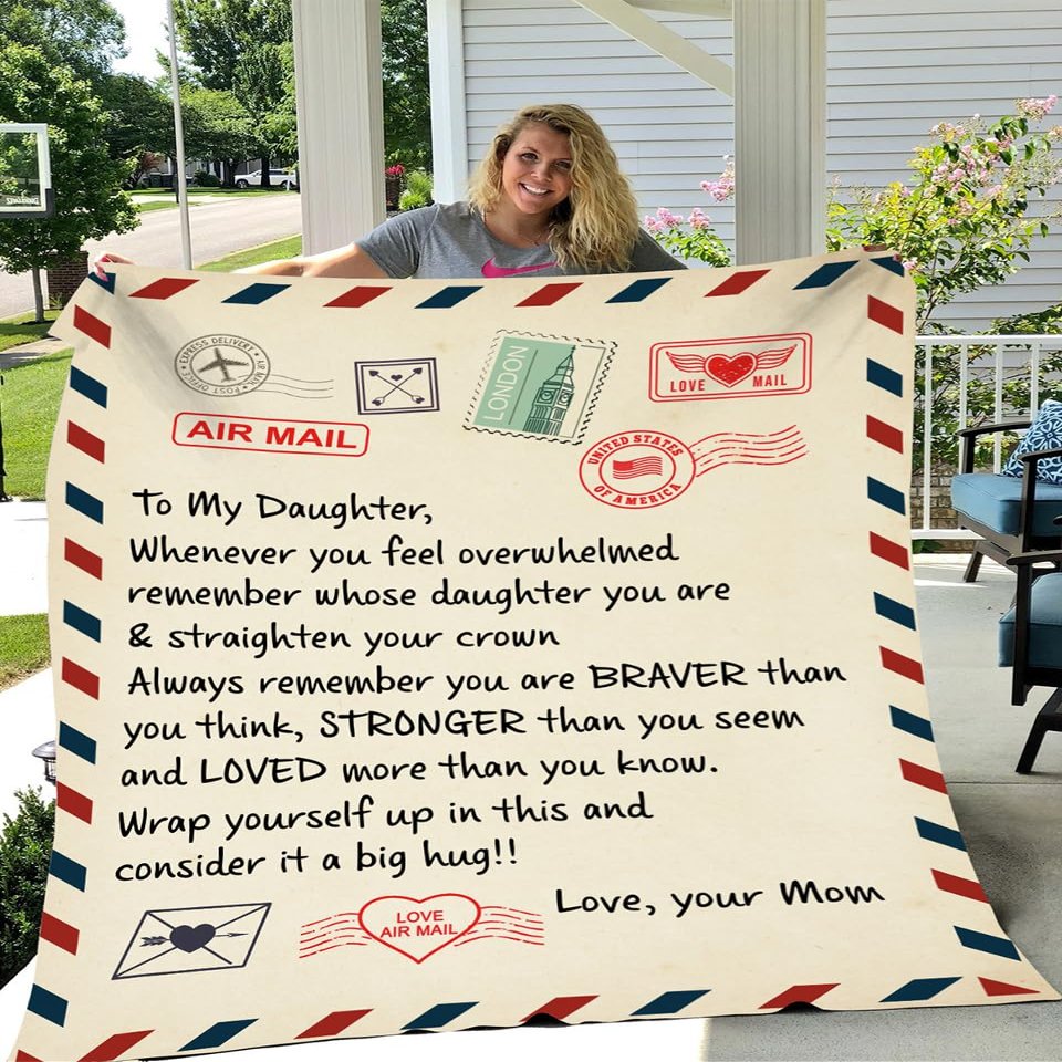 Pofily Daughter Throw Blanket from Mom, Fleece Blanket for Daughter