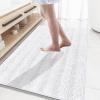 Grandaily Chenille Striped Bathroom Rugs 59x35, Extra Thick and Absorbent Bath Mats, Non-Slip Soft Plush Shaggy Shower Carpet, Machine Wash Dry, Bath Rug for Bathroom, White view 1