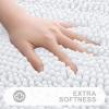 Grandaily Chenille Striped Bathroom Rugs 59x35, Extra Thick and Absorbent Bath Mats, Non-Slip Soft Plush Shaggy Shower Carpet, Machine Wash Dry, Bath Rug for Bathroom, White view 3