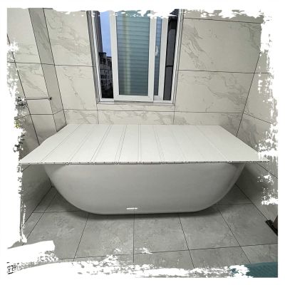 Bathtub Tray Bathtub Tray Bathtub Cover, Thickness 1.2cm PVC Foldable Bathtub Insulation Cover, Dustproof Insulation Board for Home Spa Bath Tray Multifunctional (Color : White, Size : 80x165x1.2cm
