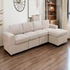 A Ainehome Modular Sectional Sofa Sets, with Reversible Chaise L-Shaped Couch Corduroy Sofa 5-seat Modular Large Sectional Couch with Ottoman for Living Room(A-Beige Corduroy) view 1