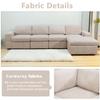 A Ainehome Modular Sectional Sofa Sets, with Reversible Chaise L-Shaped Couch Corduroy Sofa 5-seat Modular Large Sectional Couch with Ottoman for Living Room(A-Beige Corduroy) view 4