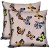JANENFNA Pack of 2 Throw Pillow Covers 18x18 Inch, Leopard Butterflies Pillow Cushion Cases, Modern Decorative Soft Plush Square Pillowcases for Sofa Bedroom Living Room Car view 1