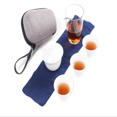 DOYEFZQC Chinese Tea Set, Travel Tea Sets Carrying Case Quick Kettle Cup Kung Fu Teapot Teacup Cover Bowl Cup Tea Cans Kung Fu Tea Set Teapot
