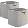 OIAHOMY Storage Cubes, 13 Inch Cube Storage Organizer, Collapsible Storage Bins, Baskets for Organizing, Storage Bins for Shelves-Grey, 2-PACK view 1