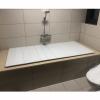 Bathtub Tray Bathtub Tray Bathtub Cover, Thicken Dust-Proof Thermal Insulation Folding Shutter Bath Lid, Bathing Bracket Bathtubs Storage Rack, 19 Sizes Multifunctional (Color : White, Size : 80x165 view 1