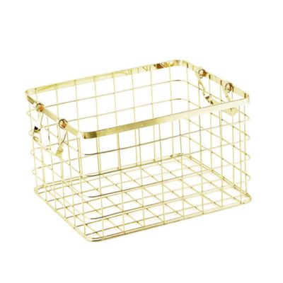 PRETYZOOM 1pc Iron Wire Storage Basket for Multi-purpose Organization Kitchen Bathroom Bedroom Sturdy Design for Laundry Towels and
