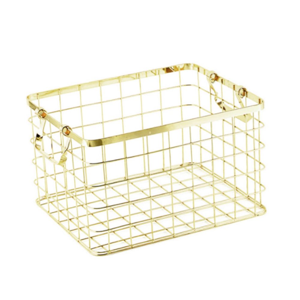 PRETYZOOM 1pc Iron Wire Storage Basket for Multi-purpose Organization Kitchen Bathroom Bedroom Sturdy Design for Laundry Towels and