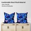 JANENFNA Pack of 2 Throw Pillow Covers 18x18 Inch, Blue Rose Pillow Cushion Cases, Modern Decorative Soft Plush Square Pillowcases for Sofa Bedroom Living Room Car view 2