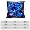 JANENFNA Pack of 2 Throw Pillow Covers 18x18 Inch, Blue Rose Pillow Cushion Cases, Modern Decorative Soft Plush Square Pillowcases for Sofa Bedroom Living Room Car view 3