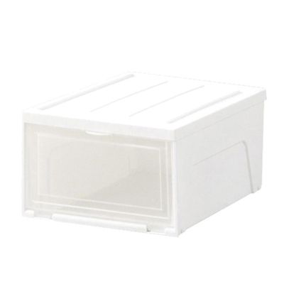 RLPPBMD Shoe Cabinet Flip-top Shoe Cabinet Transparent Style Storage Box Plastic Shoe Box Stackable Shoe Box Simple Shoe Box Shoe Rack (Color : White, Size : 11.2 * 13.3 * 6.6in)