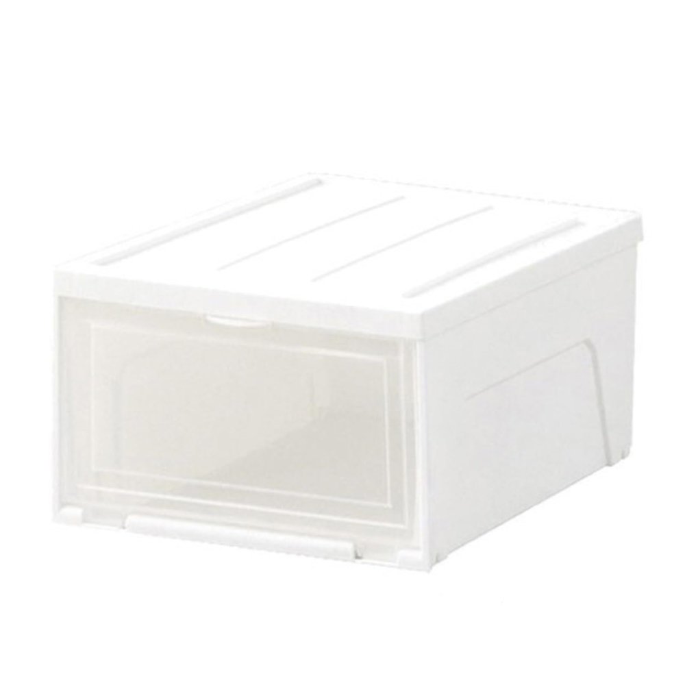 RLPPBMD Shoe Cabinet Flip-top Shoe Cabinet Transparent Style Storage Box Plastic Shoe Box Stackable Shoe Box Simple Shoe Box Shoe Rack (Color : White, Size : 11.2 * 13.3 * 6.6in)
