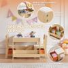 GABHX Kids Table and Chair Set, 4 in 1 Wooden Activity Table with Bookshelves and Storage Drawer, 2 in 1 Detachable Tabletop Construction Play Table Set for Drawing, Reading, Build Blocks view 2