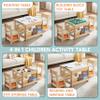 GABHX Kids Table and Chair Set, 4 in 1 Wooden Activity Table with Bookshelves and Storage Drawer, 2 in 1 Detachable Tabletop Construction Play Table Set for Drawing, Reading, Build Blocks view 3