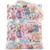 LEVLO Cute Axolotl Tote Bag Bobalotl Fans Gift Gamesolotl Lover Shoulder Bag Salamander Merchandise (Axolotl Tote Bag) view 1
