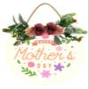 Uptell 12" Round Happy Mother Day Wreaths Sign for Front Door Farmhouse Spring Door Hanger Decor Rustic Wooden Welcome Spring Flower Hanging Door Wall Sign for Spring Seasons Holiday view 1