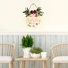 Uptell 12" Round Happy Mother Day Wreaths Sign for Front Door Farmhouse Spring Door Hanger Decor Rustic Wooden Welcome Spring Flower Hanging Door Wall Sign for Spring Seasons Holiday view 2