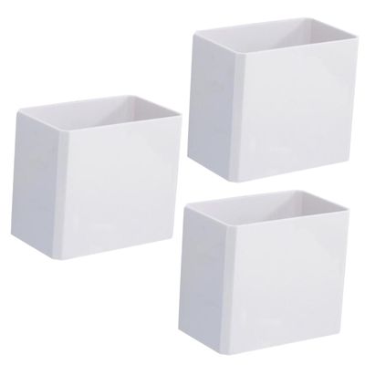 Amosfun 3pcs Wall Mounted Toothpaste Bucket Practical Toothbrush Storage Rack for Bathroom Organization Multifunctional Sundries Shelf for Personal Care Products No Drill Installation