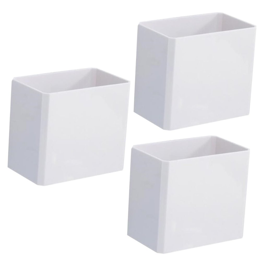 Amosfun 3pcs Wall Mounted Toothpaste Bucket Practical Toothbrush Storage Rack for Bathroom Organization Multifunctional Sundries Shelf for Personal Care Products No Drill Installation