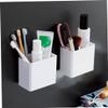 Amosfun 3pcs Wall Mounted Toothpaste Bucket Practical Toothbrush Storage Rack for Bathroom Organization Multifunctional Sundries Shelf for Personal Care Products No Drill Installation view 4