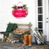Uptell 11" Round Happy Mother Day Wreaths Sign for Front Door Farmhouse Spring Door Hanger Decor Rustic Wooden Welcome Spring Flower Hanging Door Wall Sign for Spring Seasons Holiday view 3