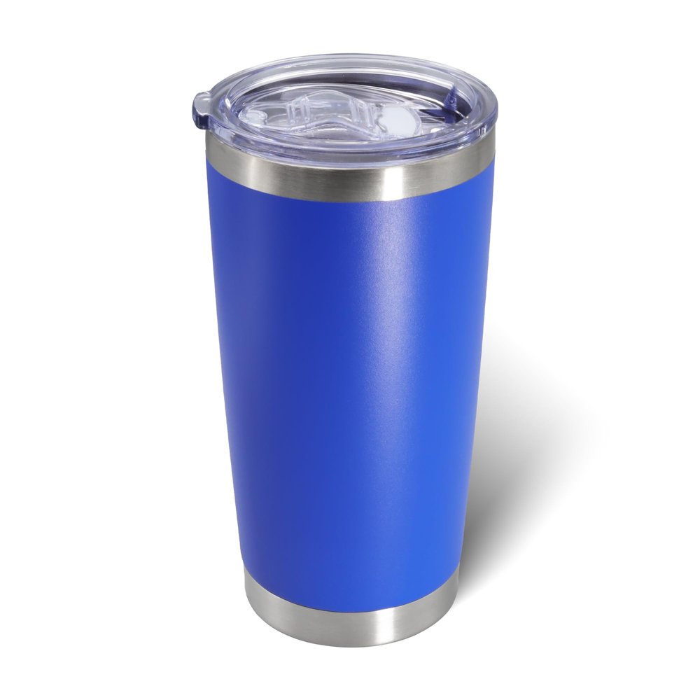 AIANJI 20oz Tumbler Bulk Stainless Steel Tumblers with Lid Vacuum Insulated Double Wall Travel Coffee Mug Powder Coated Tumbler Cup for Hot and Cold Drinks(Dark Blue, 1 pack)