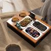 Goulich Wooden Couch Tray, Couch Bar Snack Box Wine Glass Holder,Couch Butler with Stainless SteelBottle Opener and Forks, Great for Lap and Couch,Bed Tray,Couch Caddy,Tv Trays for Eating on Couch view 2