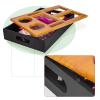 Goulich Wooden Couch Tray, Couch Bar Snack Box Wine Glass Holder,Couch Butler with Stainless SteelBottle Opener and Forks, Great for Lap and Couch,Bed Tray,Couch Caddy,Tv Trays for Eating on Couch view 4