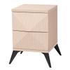 Baxton Studio Draper Two-Tone Light Brown and Black Wood 2-Drawer Nightstand view 1