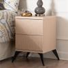 Baxton Studio Draper Two-Tone Light Brown and Black Wood 2-Drawer Nightstand view 2