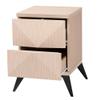 Baxton Studio Draper Two-Tone Light Brown and Black Wood 2-Drawer Nightstand view 4
