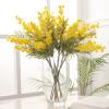 BEIJIALY 6pcs Artificial Acacia Flowers Plants, Artificial Flowers Acacia, 15in Long Stem Mimosa Flowers, Faux Fake Plants Stem, Spring Floral Stems Wedding Party Event Decor(Yellow) view 2