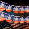 Abeja American Flag Lantern Light, 8.5Ft 4th of July Decoration Lights with 10 Nylon Lantern Lights, Outdoor Flag Themed Fairy Lights for Independence Day, Yard Garden July 4th Decoration view 1