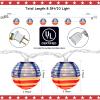 Abeja American Flag Lantern Light, 8.5Ft 4th of July Decoration Lights with 10 Nylon Lantern Lights, Outdoor Flag Themed Fairy Lights for Independence Day, Yard Garden July 4th Decoration view 2
