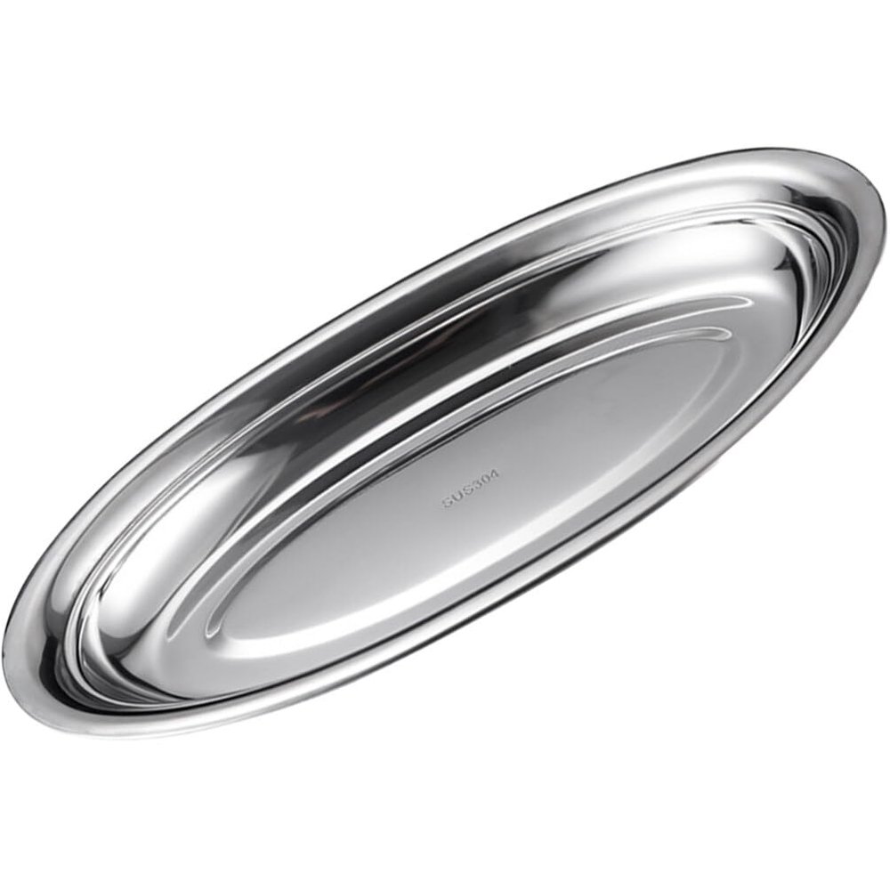 ABOOFAN Stainless Steel Fish Plate Serving Tray Snack Dish Microwave Oven Safe
