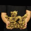 Chinese Zodiac Dragon Statue Hand-Carved Art Dragon Figurine Sculpture 2024 Year of The Dragon Statue Feng Shui Mascot Sculpture for Wealth Good Luck Gift,13x3.9x9.8in view 2