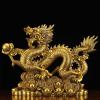 Chinese Zodiac Dragon Statue Hand-Carved Art Dragon Figurine Sculpture 2024 Year of The Dragon Statue Feng Shui Mascot Sculpture for Wealth Good Luck Gift,13x3.9x9.8in view 3