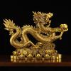 Chinese Zodiac Dragon Statue Hand-Carved Art Dragon Figurine Sculpture 2024 Year of The Dragon Statue Feng Shui Mascot Sculpture for Wealth Good Luck Gift,13x3.9x9.8in view 4