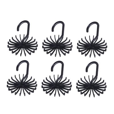 Zerodeko 6pcs Non-Slip Hangers Tie Rack Rotating Scarf Tie Holder Organizer for Men Belt Hangers